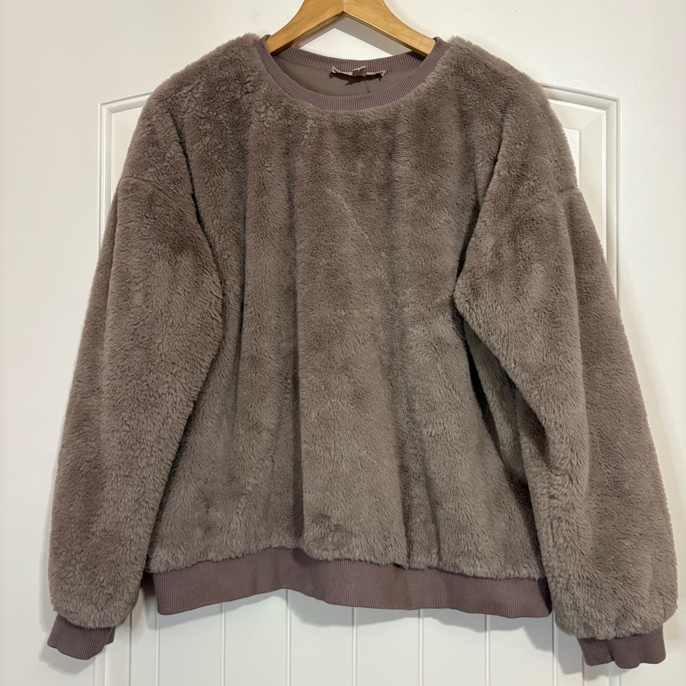 Philosophy Sable Brown Faux Fur‎ Sweater Size XL Women TransitionWinter Cozycore